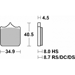 SBS, brzdové desky KH604/4, Track&Sport Sinter, zlatá barva, určeno pro: BMW S1000R/RR '09-, přední