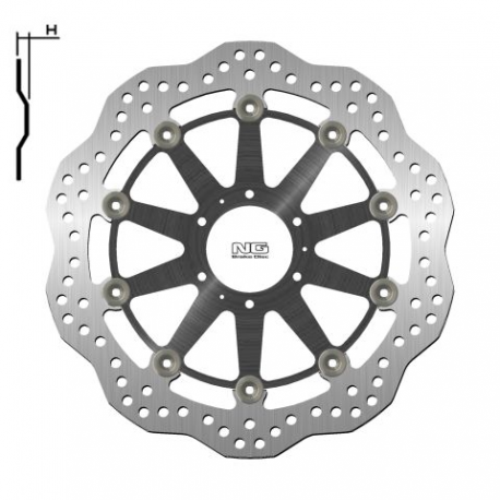 NG, přední brzdový kotouč, Honda XL 1000V 99-13, VFR CROSSRUNNER 800 '11-14 (296X62X5mm) (6X6,5mm) WAVE plovoucí
