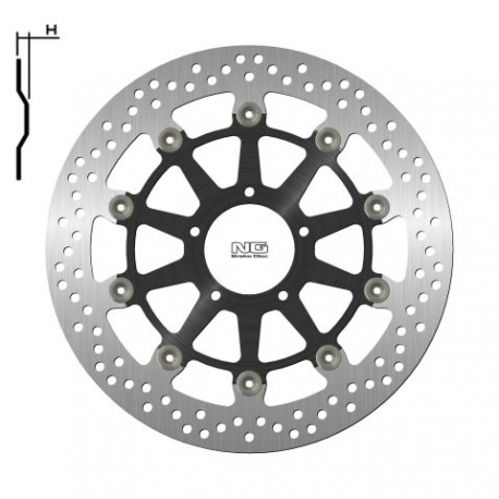 NG, brzdový kotouč, přední, Ducati 848 '08-13, PANIGALE 959 '18-19, S4R 996 '07-09 (320X72X5mm) (5X8,5mm) plovoucí (alu unašeč)