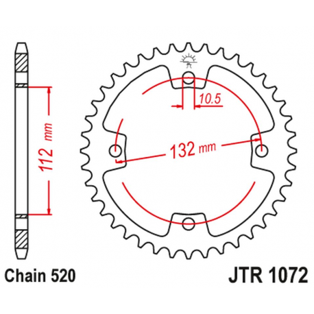 JT, rozeta 4485 38 (448538) KYMCO KXR, KXU, MAXXER, MXU 250/300 '02-'15 (řetěz 520)