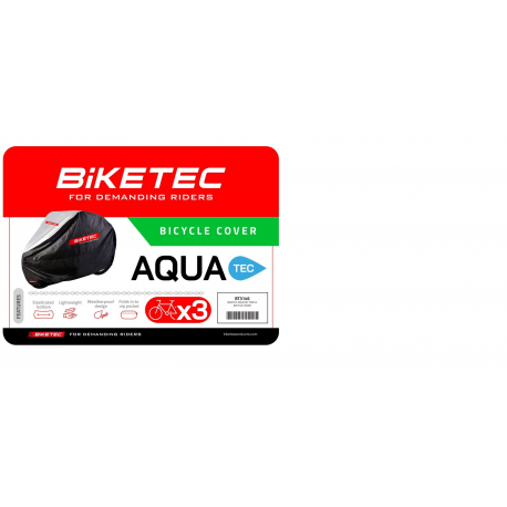 Biketec, Aquatec, voděodolný potah na tři kola, barva černá/šedá, velikost L