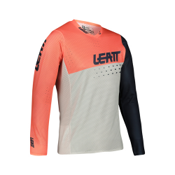 Leatt, cyklo dres MTB Gravity 4.0 Jersey Coral, barva oranžová/granatová/bílá, velikost M