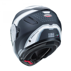 Caberg, výklopná přilba Flip-Up, Levo Sonar, černá/bílá/šedá/stříbrná mat., velikost M