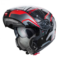 Caberg, výklopná přilba Flip-Up, Levo Sonar, černá/červená/šedá, velikost XXL