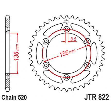 JT, rozeta 702 50 duralová RACELITE Husqvarna SM 610 (08-09), Suzuki DR350 (90-03), RGV 250 (91-96) (70250JTA)