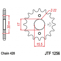 JT, přední řetězové kolečko 332 13 Honda CRF 50F '04-'12, XR 50 '00-'03 (33213JT) (řetěz 420)