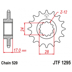 JT, přední řetězové kolečko 295M 14 Honda CBR 600 F2/F3 '91-98' (295M14JT) (řetěz 520)