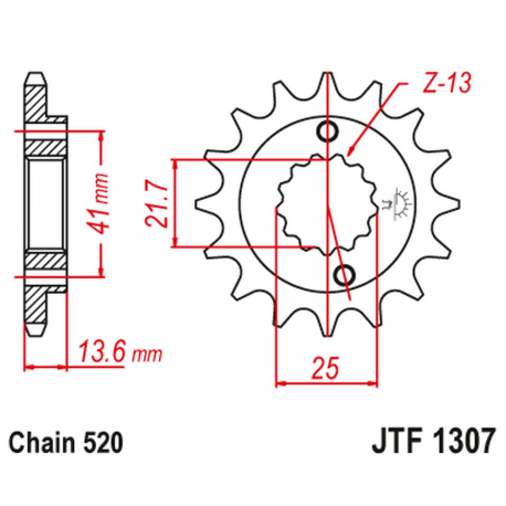 JT, přední řetězové kolečko 2093 14 Kawasaki ZX6R '03-'06 (2093M14JT) (řetěz 520)