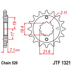 JT, přední řetězové kolečko 2067 12 Honda CBF 250, XR 250R (206712JT) (řetěz 520)