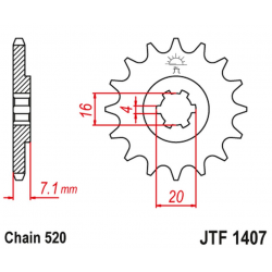JT, přední řetězové kolečko 422 10 Kawasaki KSF/KXF 80 '03-06', Suzuki LT 80 '89-06' (42210JT) (řetěz 520)