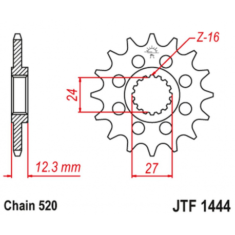 JT, přední řetězové kolečko 2310 17 Suzuki GSXR 1000 '17-20' (231017JT) (řetěz 520)