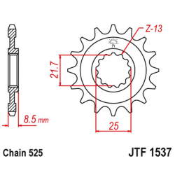 JT, přední řetězové kolečko 2137 19 Kawasaki ZX10R '04-'18 (213719JT) (řetěz 525)