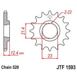 JT, přední řetězové kolečko 2054 14 Yamaha YFM 250 Raptor '08-13' (205414JT) (řetěz 520)