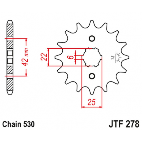 JT, přední řetězové kolečko 278 17 Honda CB 400N '79-'80 (27817JT) (řetěz 530)