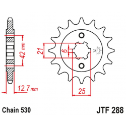 JT, přední řetězové kolečko 288 18 Honda CB 550F/K '75-'80 (28818JT) (řetěz 530)
