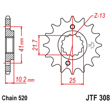 JT, přední řetězové kolečko 345 16 Honda NX 650, FX 650, Yamaha XT 660, FMX (34516JT) (řetěz 520)