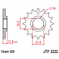 JT, přední řetězové kolečko 2180 11 Polaris 250/300/350/400/425 '89-99' (218011JT) (řetěz 520)