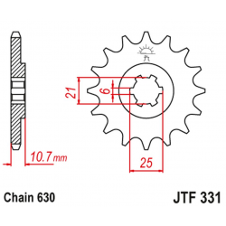 JT, přední řetězové kolečko 288 15 Honda CB 750 F/K '77-78' (28815JT) (řetěz 630)