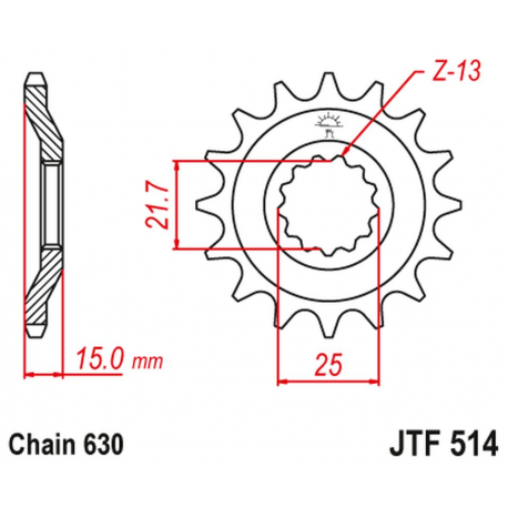 JT, přední řetězové kolečko 528 15 Kawasaki GPZ 750 UNITRACK '82-89' (52815JT) (řetěz 630)