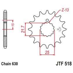 JT, přední řetězové kolečko 518 15 Kawasaki Z 650 /750 '79-'83 (51815JT) (řetěz 630)