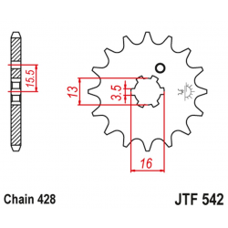 JT, přední řetězové kolečko 542 10 Yamaha DT 80 MX-S '83-84' (54210JT) (řetěz 428)