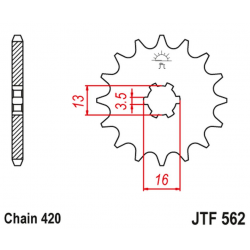 JT, přední řetězové kolečko 415 09 Kawasaki KFX 50 '03-'06, Suzuki LTA 50 '02-'05, Suzuki TS 50, Yamaha DT 50MX (41509JT)