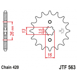 JT, přední řetězové kolečko 415 12 Suzuki TS 50, Yamaha DT 50MX (41512JT) (řetěz 420)
