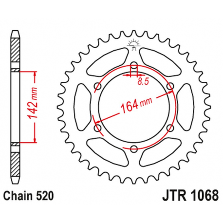 JT, rozeta 4538 46 HYOSUNG GT 250 '04-15' (453846JT) (řetěz 520)