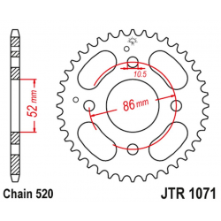 JT, rozeta 4621 31 KYMCO MXU/MXR50/150 '02-'13 (462131JT) (řetěz 520)