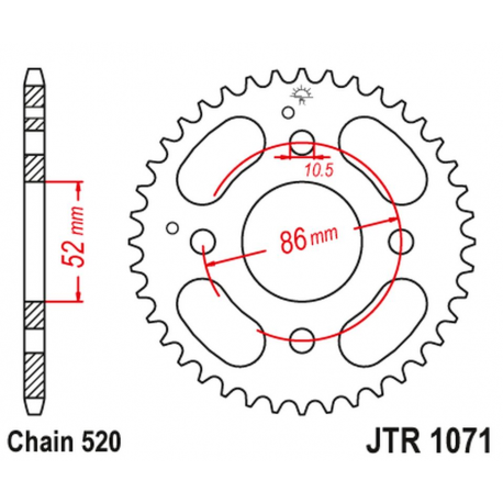 JT, rozeta 4621 31 KYMCO MXU/MXR50/150 '02-'13 (462131JT) (řetěz 520)