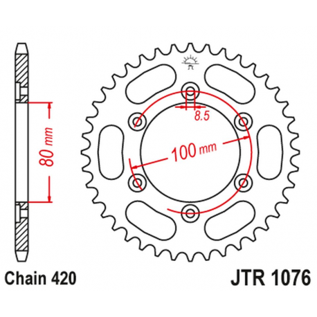 JT, rozeta 4429 48 RIEJU 50 SPIKE '02-05', TANGO '03-05' (442948JT) (řetěz420)