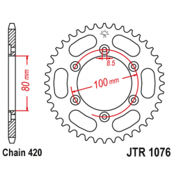 JT, rozeta 4429 52 RIEJU 50 SPIKE '02-05', TANGO '03-05' (442952JT) (řetěz420)