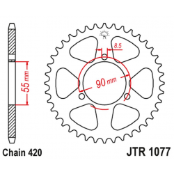 JT, rozeta 4575 47 RIEJU 50 RS2 MATRIX/PRO '03-09' NAKED '04-09 (457547JT) (řetěz420)