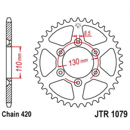 JT, rozeta CPI 50SM '06-12 (JTR107962) (řetěz 520)