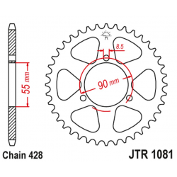 JT, rozeta 4612 46 RIEJU 125 RS2 NAKED/MATRIX/PRO '06-10'(461246JT) (řetěz428)