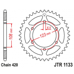 JT, rozeta 4412 52 Aprilia RS 50 '06-'14, DERBI GPR 50 '04-'13, SENDA SM 50 '07-'12 (441252JT) (řetěz420)