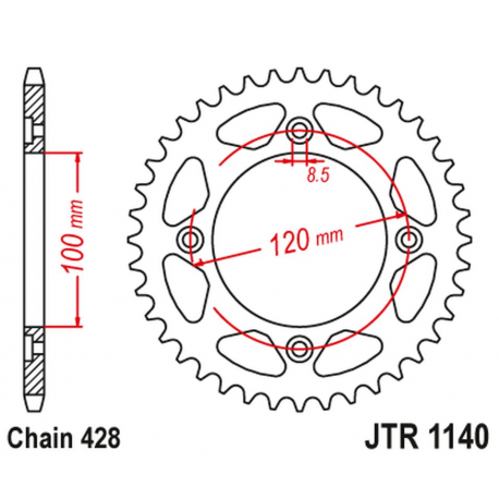 JT, rozeta 4478 54 Beta 125 RR/RE '08-20' (447854JT) (řetěz 428)