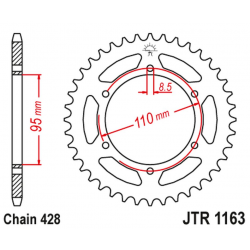JT, rozeta 486 45 Cagiva 125 ELEFANT/STX ALETTA ROSSA '83-88' (48645JT) (řetěz 428)