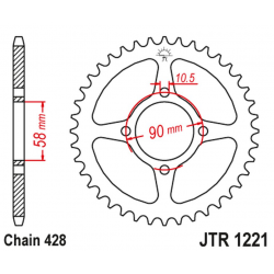 JT, rozeta 4669 42 Honda CBR 125 11-17, CB 125F (GLR125) 15-17 (446942JT) (řetěz 428)