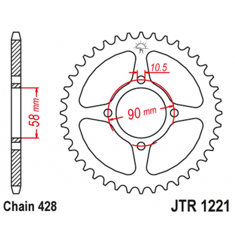 JT, rozeta 4669 42 Honda CBR 125 11-17, CB 125F (GLR125) 15-17 (446942JT) (řetěz 428)