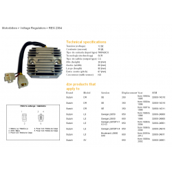 DZE, regulator napětí, Suzuki DR350 SE 95-99, LS650 96-11, SV650 98-01 (32800-24B01) (ESR123) (35A)