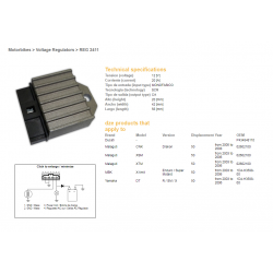 DZE, regulator napětí, KTM, Yamaha DT 50 R/SM/X '03-'06, MBK 50, MALAGUTI XSM 50 (1D4-H3598-00)