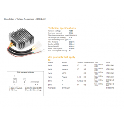DZE, regulator napětí, BMW F650 93-00, Aprilia PEGASO 650 96-04 (SH532B-12) (61312346432, AP8112941) (ESR962)
