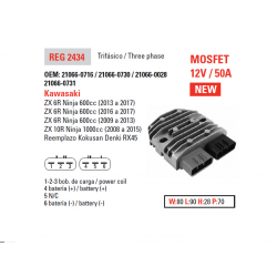 DZE, regulator napětí, Kawasaki ZX6R '09-'17, ZX10R '08-'15 12V 50A (MOSFET) (ESR596)
