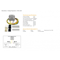 DZE, regulator napětí, UNI MOSFET (50A) 5 kabelů (3x žlutý, 1x červený. 1x zelený)