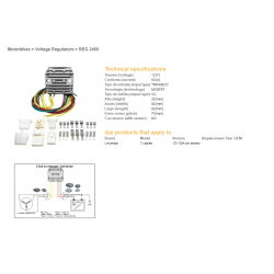 DZE, regulator napětí, UNI MOSFET (50A) 7 kabelů (3x žlutý, 2x červený, 2x zelený)