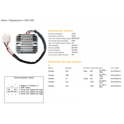 DZE, regulator napětí, Yamaha FZS600 FAZER 98-99, TDM850 93-96, XVZ1300 95-01 (35A) (ESR360)