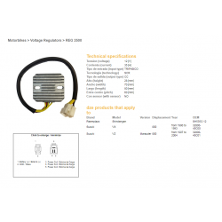 DZE, regulator napětí, Suzuki VZ800 '97-04, VX800 '90-93 (SH535C-12) (32800-45C00, 32800-45C01) (ESR560)