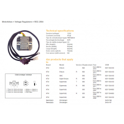 DZE, regulator napětí, KTM 690 ENDURO/SMC '08-'13, 950 SM/R '05-'07, 990 SM/SMT '08-'11 (OEM-62511034000) (SH541SB, SH541KF)