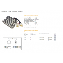 DZE, regulator napětí, Suzuki DL1000 V-STORM '02-'12 12V 35A (32800-06G01, 32800-06G00) (ESR539) (RX41)
